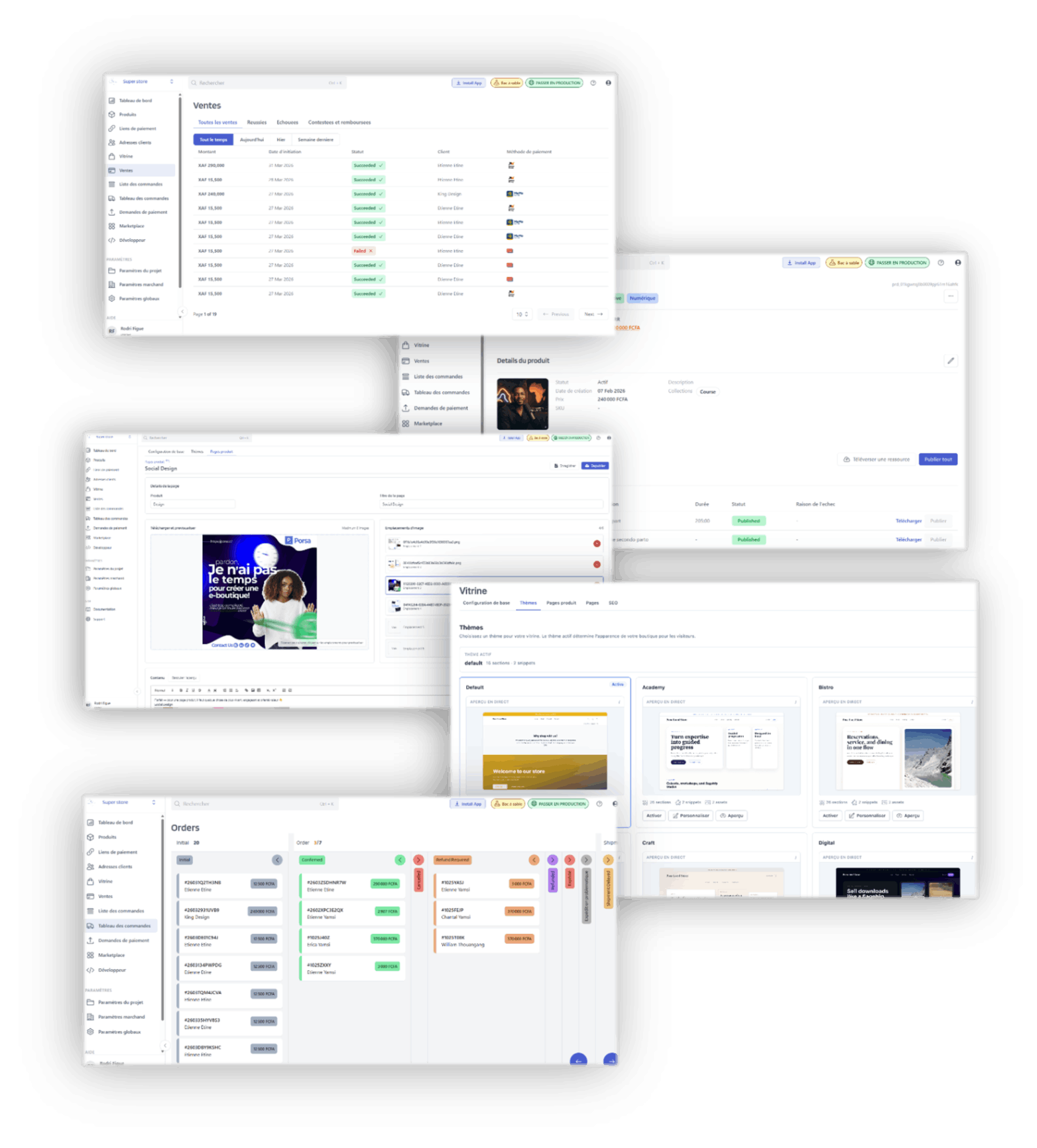 Dashboard view of Porsa platform